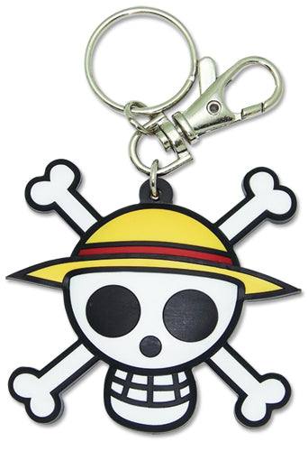 One Piece, Luffy's Straw Hat Jolly Roger, Skull PVC Keychain
